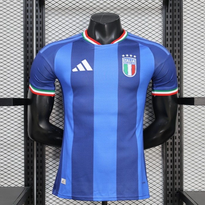 2026 Player Version Italy Blue with Tonal Vertical Stripes Jersey