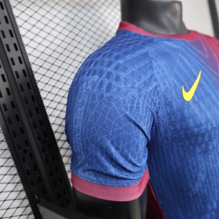 Player Version 25/26 FC Barcelona Blue & Burgundy with Geometric Gradient Pattern Jersey