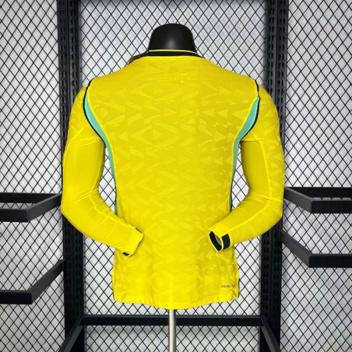 2026 Player Version Mens Brazil World Cup Home Long Sleeve Jersey