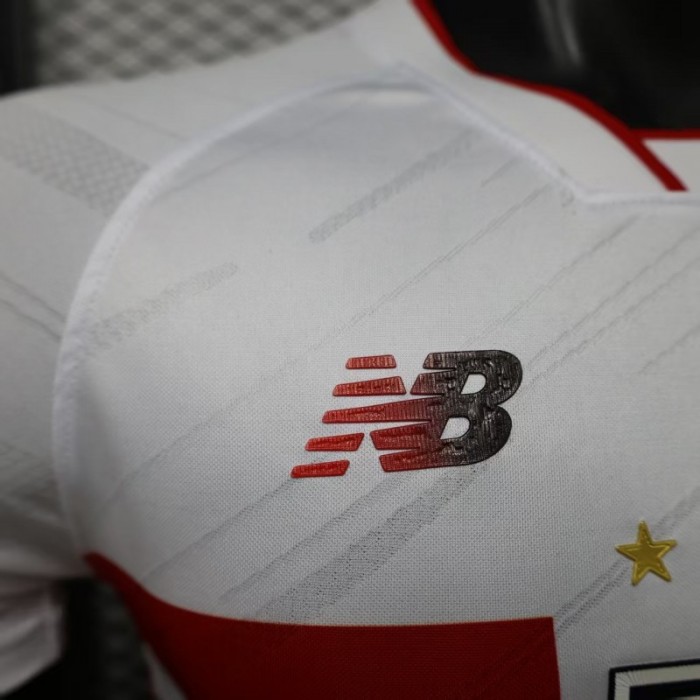 Player Version 26/27  São Paulo FC White with Red and Black Horizontal Stripes Jersey