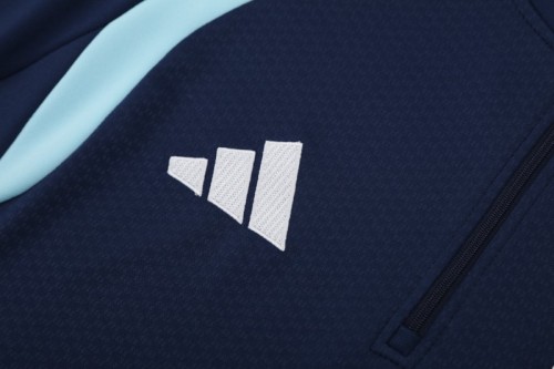 26/27  Argentina Navy Blue  Half  Zipper Jacket Tracksuit + Long Pants