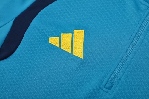 26/27 Spain Light Blue Half Zipper Jacket  Tracksuit + Long Pants