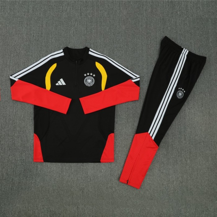 26/27 Germany Black Half Zipper Jacket  Tracksuit  + Long Pants