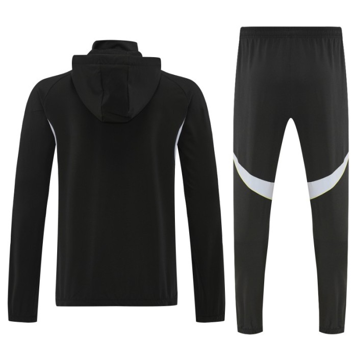 26/27 Adidas Black Full Zipper Hooded Jacket Tracksuit + Long Pants