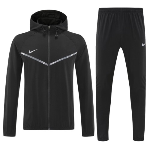 26/27 Nike Black Full Zipper Hooded Jacket Tracksuit + Long Pants