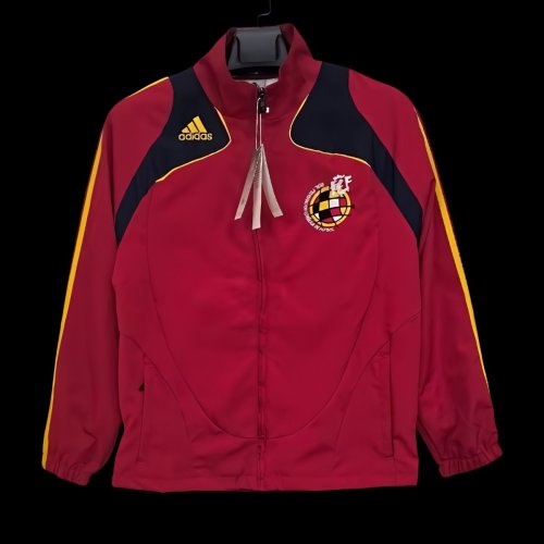2026 Spain Vintage Adidas Red Full Zipper Windbreaker