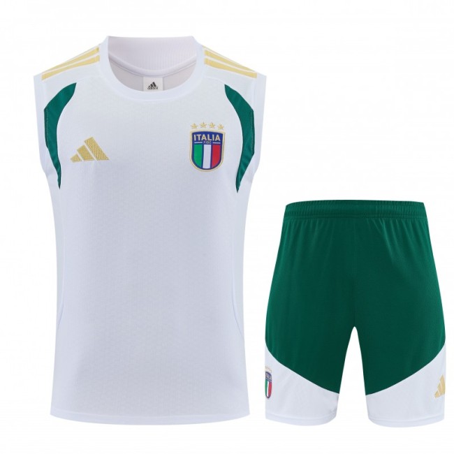 26/27 Italy White Sleeveless Training Vest +Shorts Set