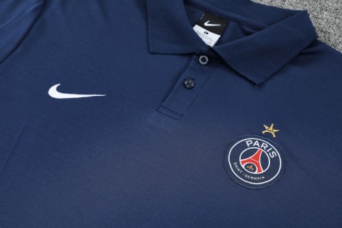 26/27 Paris Navy Blue Polo Training Shirt + Long Pants Tracksuit
