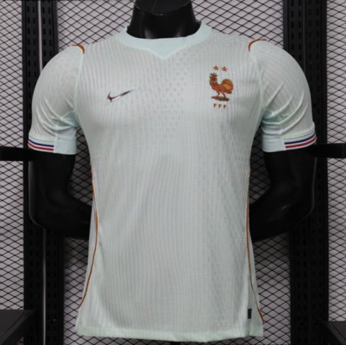 Player Version 2026 France Light Mint with Orange Side Stripe Away Jersey