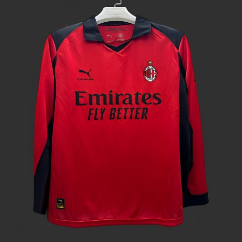 25/26 AC Milan x Slam Jam Limited Edition Long Sleeve Red Forth Jersey