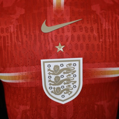Player Version 2026 England Away Red with Gold Lion  Special Edition Jersey