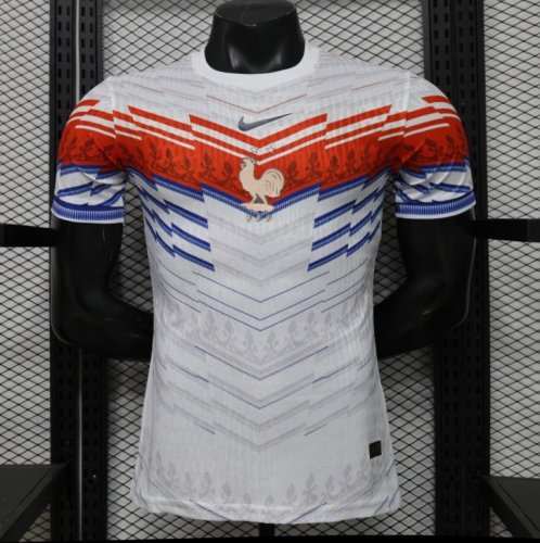 Player Version 2026 France Away White with Red & Blue Chevron Stripe Special Edition Jersey