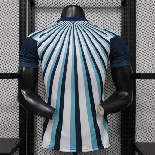Player Version 2026 Argentina White Light Blue Dark Blue Radial Stripe Special Edition Jersey