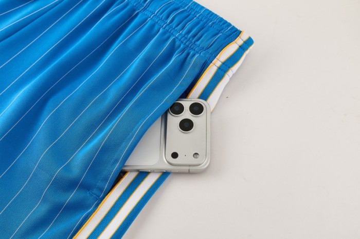 26/27 Real Madrid  Blue Pinstripe  Short Sleeve+Soccer Shorts