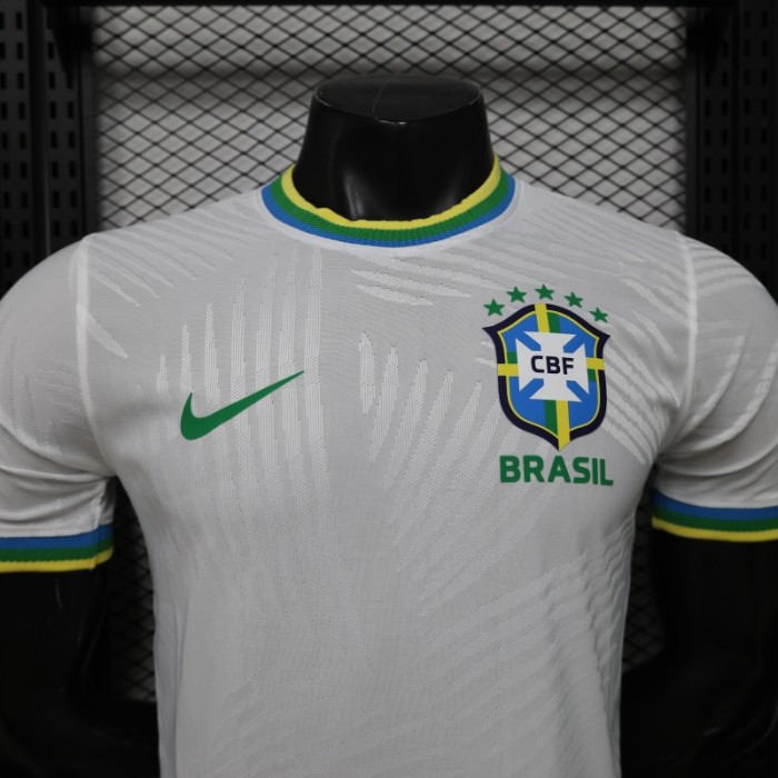 Player Version 2026 Brazil White with Palm Leaf Pattern Special Edition Jersey