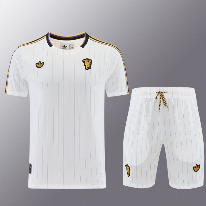 26/27 Manchester United White Short Sleeve+Soccer Shorts