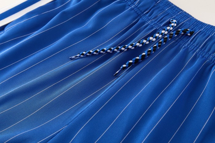 26/27 Chelsea FC White Stripes Short Sleeve+Blue Soccer Shorts