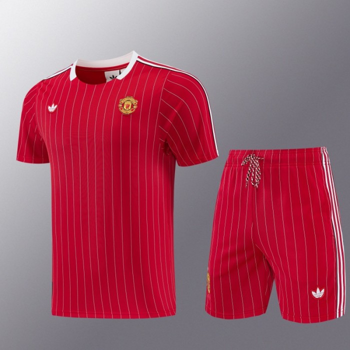 26/27  Manchester United Red Short Sleeve+Soccer Shorts