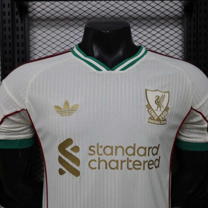 Player Version 26/27 Liverpool FC Off-White with Gold Crest  Special Edition Away Jersey