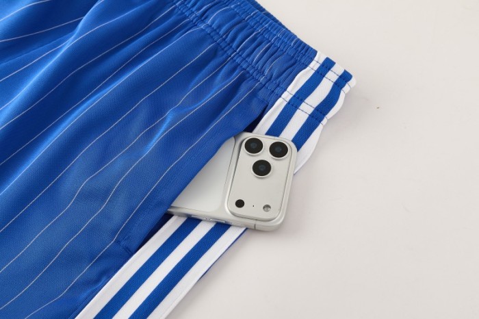 26/27 Chelsea FC White Stripes Short Sleeve+Blue Soccer Shorts