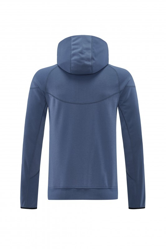 26/27  Paris Saint-Germain Steel Blue Full Zipper Hooded Jacket Tracksuit + Long Pants