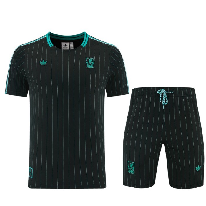 26/27  Liverpool  Black Short Sleeve+Soccer Shorts