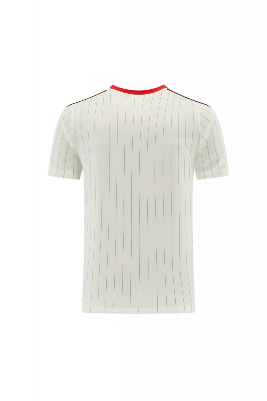 26/27 Benfica × Adidas Originals Off-White Pinstripe Short Sleeve+Soccer Shorts
