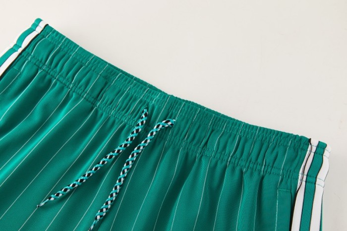 26/27 Liverpool   Green Pinstripe  Short Sleeve+Soccer Shorts