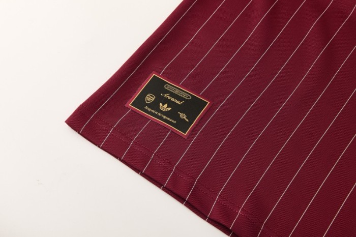 26/27  Arsenal  Maroon Pinstripe Short Sleeve+Soccer Shorts