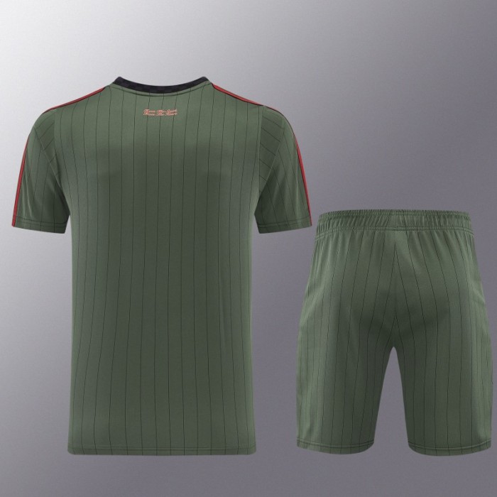 26/27 Bayern München  Forest Green  Pinstripe  Short Sleeve+Soccer Shorts