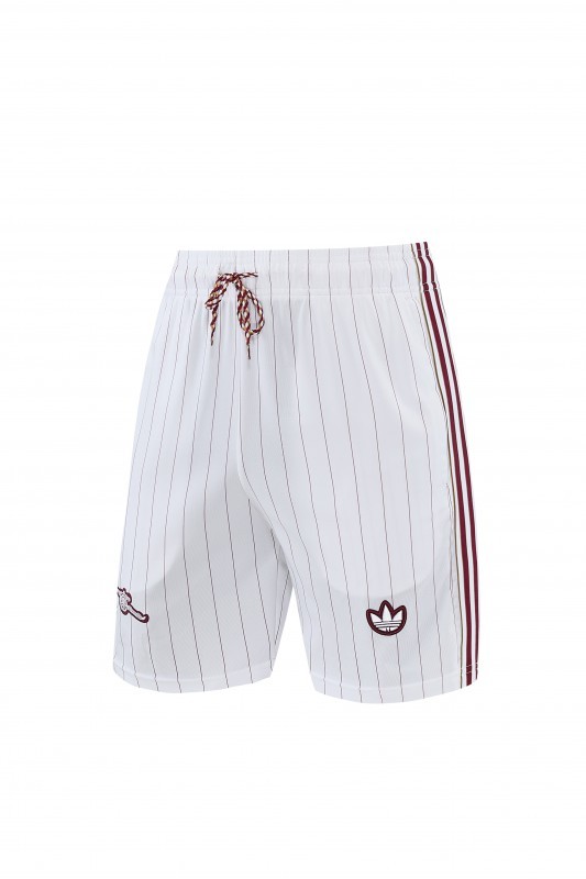 26/27 Arsenal  White Pinstripe Short Sleeve+Soccer Shorts