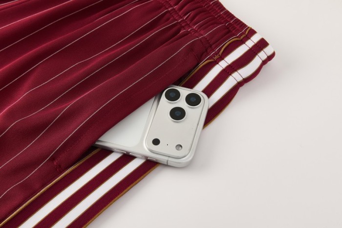 26/27  Arsenal  Maroon Pinstripe Short Sleeve+Soccer Shorts