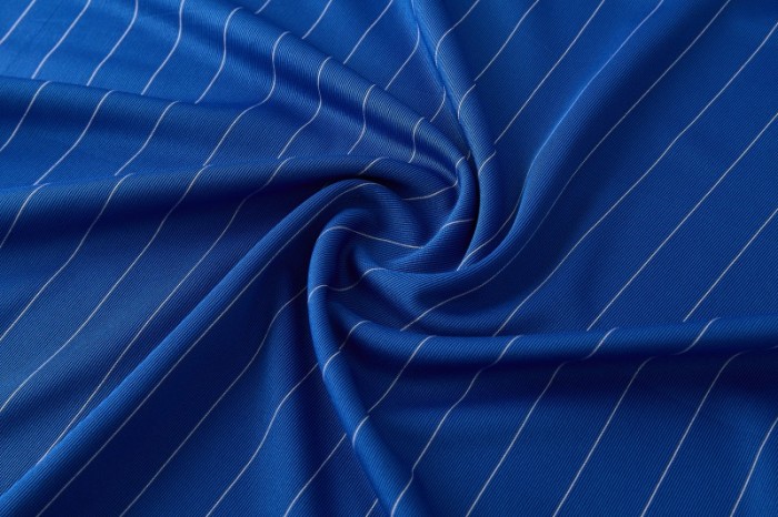 26/27 Chelsea FC  Blue  Stripes Short Sleeve+ White Soccer Shorts