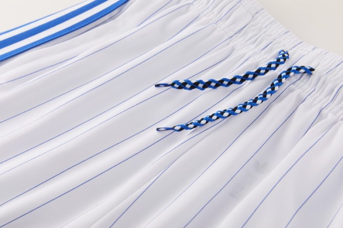 26/27 Chelsea FC  Blue  Stripes Short Sleeve+ White Soccer Shorts