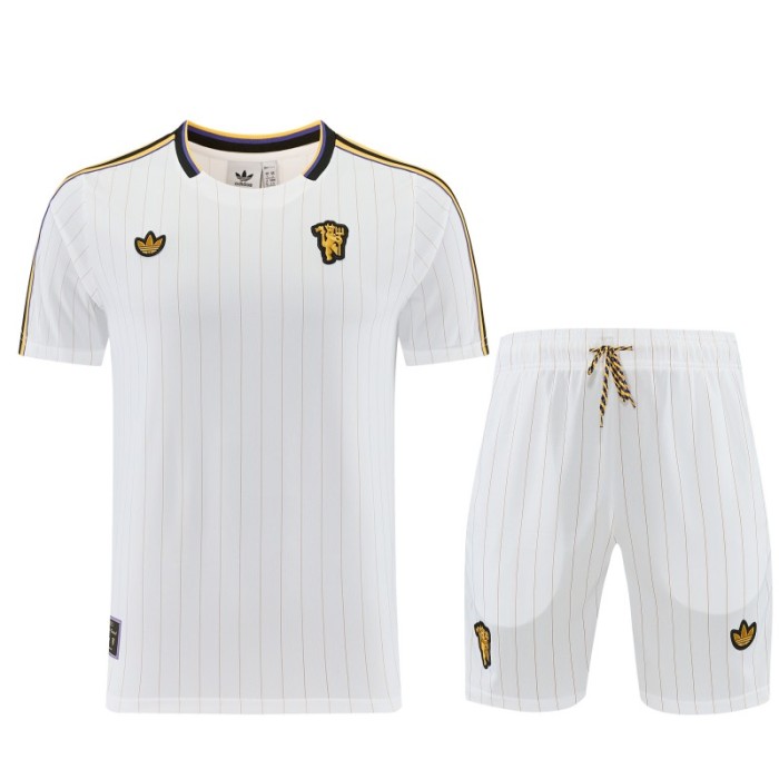 26/27 Manchester United White Short Sleeve+Soccer Shorts