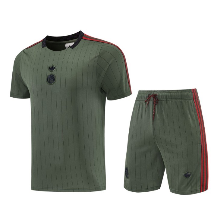 26/27 Bayern München  Forest Green  Pinstripe  Short Sleeve+Soccer Shorts