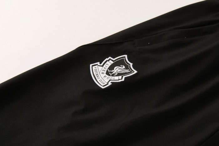 26/27 Liverpool Green Full Zipper Hooded Jacket Tracksuit + Black Long Pants