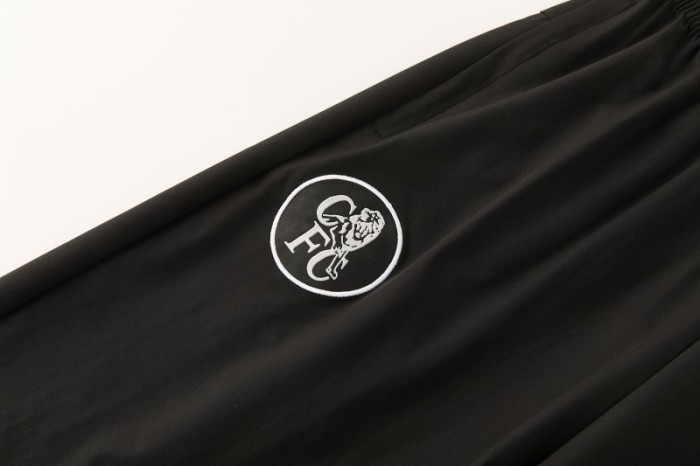 26/27 Chelsea Black Full Zipper Hooded Jacket Tracksuit + Long Pants