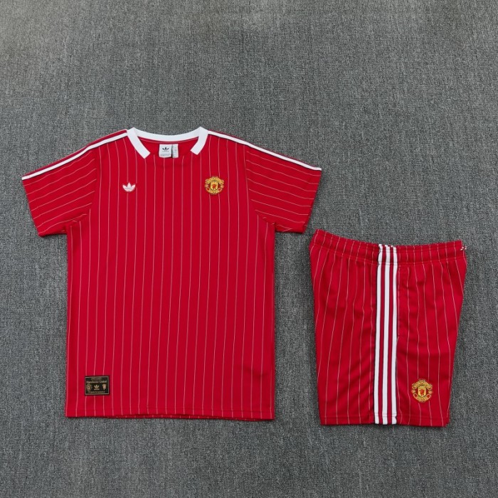 26/27  Manchester United Red Short Sleeve+Soccer Shorts