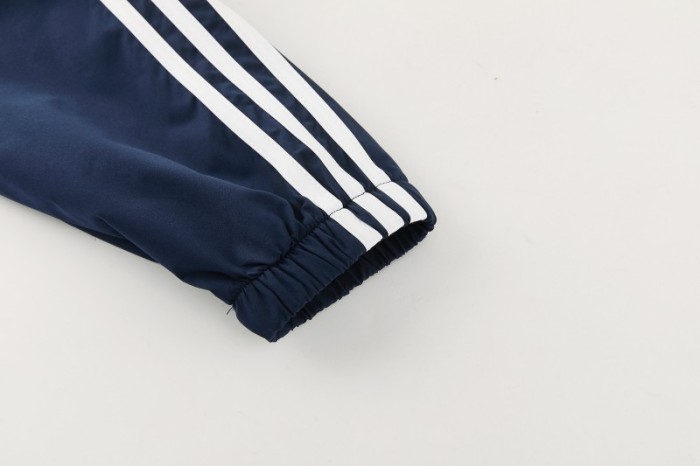 26/27 Real Madrid Navy Blue Full Zipper Hooded Windbreaker Tracksuit + Long Pants