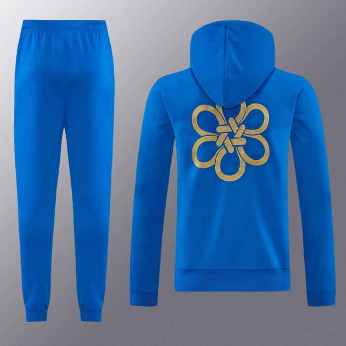 26/27 Real Madrid Royal Blue Pullover Hooded Tracksuit + Long Pants