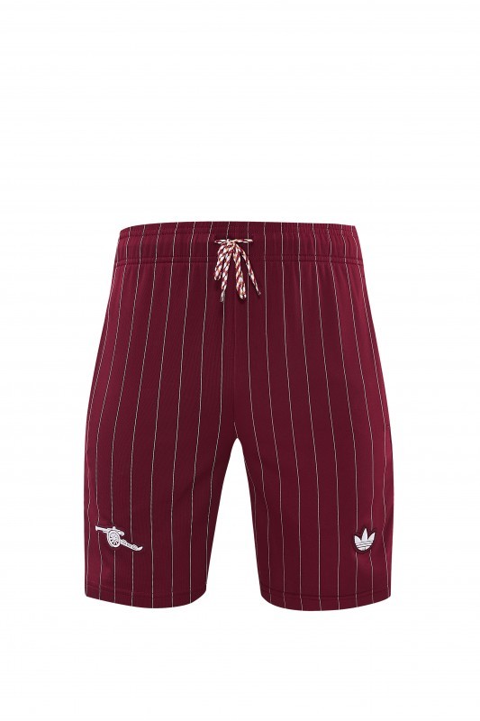 26/27  Arsenal  Maroon Pinstripe Short Sleeve+Soccer Shorts