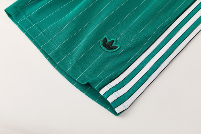 26/27 Liverpool   Green Pinstripe  Short Sleeve+Soccer Shorts