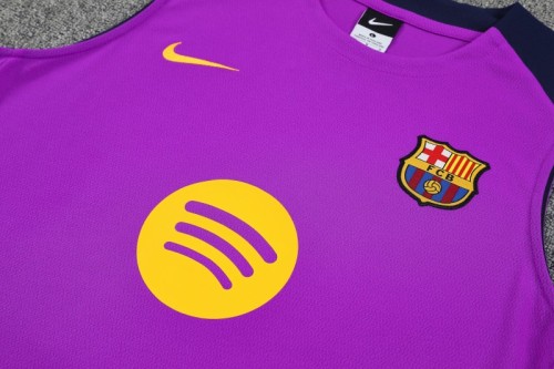 26/27 Barcelona Purple & Navy Blue Sleeveless Training Vest + Shorts
