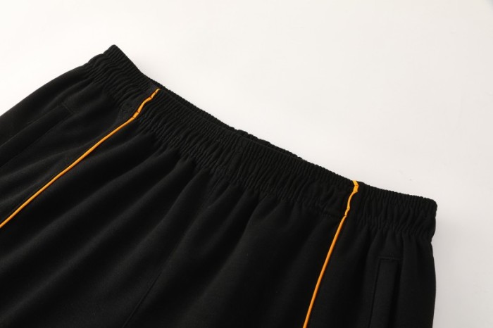 26/27 Roma Black Full Zipper Hooded Jacket Tracksuit + Long Pants