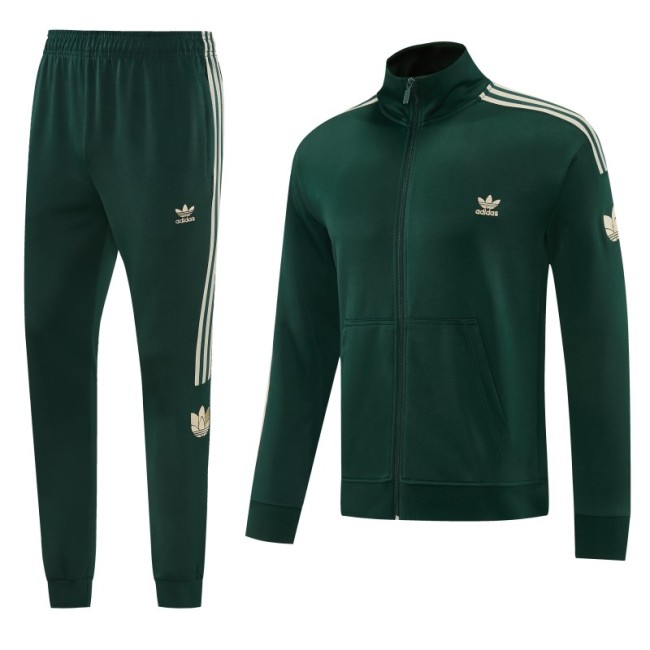 2026 Adidas Navy Green Full Zipper Jacket + Long Pants