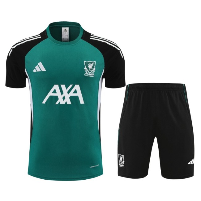 26/27 Liverpool Green & Black Short Sleeve+ Black Soccer Shorts