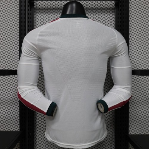 Player Version 26/27 Real Madrid White with Burgundy Stripe Long Sleeve Home Jersey