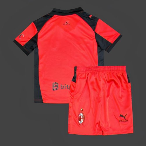 25/26 Kids AC Milan x Slam Jam Limited Edition Long Sleeve Red Forth Jersey