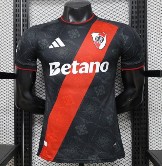 Player Version 26/27 River Plate Black with Red Diagonal Band Third Jersey